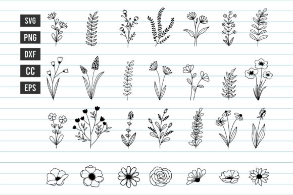28 Flower SVG Bundle: Graphics for Print Templates