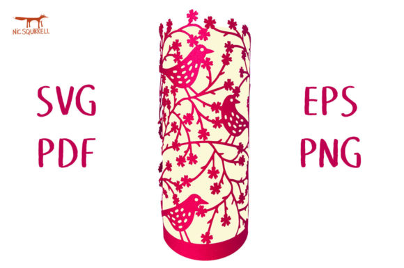 Birds and Roses Lantern SVG Cut File: Laser Cutting & Other Art