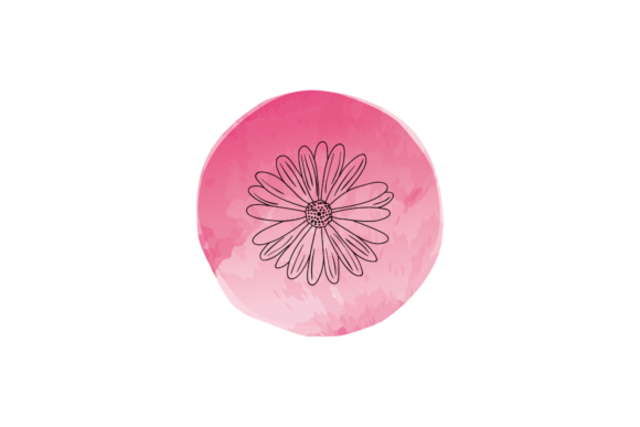 Flower Background Watercolor Pink SVG: Graphics & Icons for Sellers