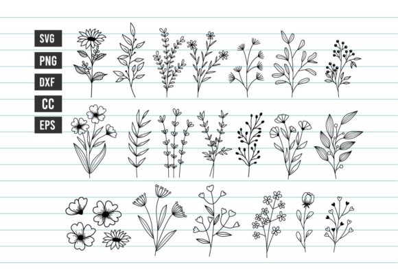 Flower Bundle Svg 23 Flowers Svg for Graphics and Print Templates