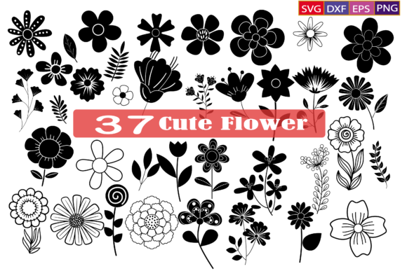 Flower SVG Bundle: Cute Flower Graphics for Crafts