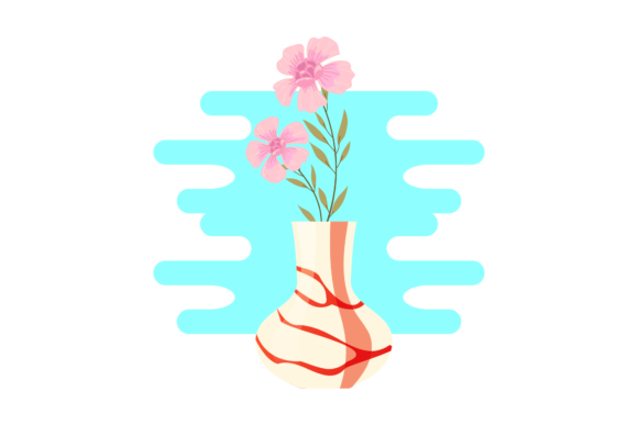 Flowers Summer Design Vase Clipart for Graphics and Icons