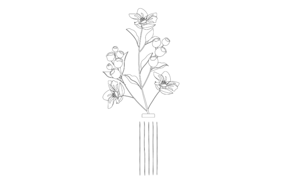Flowers Vase Bouquet Outline: Premium Graphics and Icons for Modern Brands