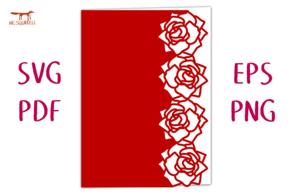 Fresh Roses Lace Edged Card SVG for Laser Cutting & Cards