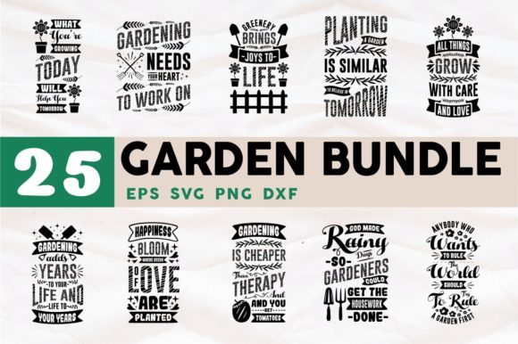 Garden Quotes Bundle SVG PNG Cut Files