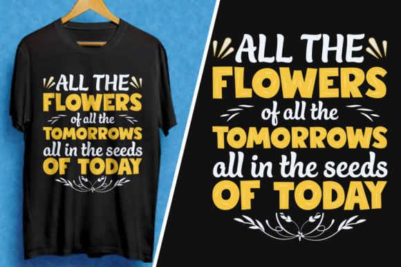 Gardening T-Shirt Design- All the Flower: Graphics & T-Shirt Designs