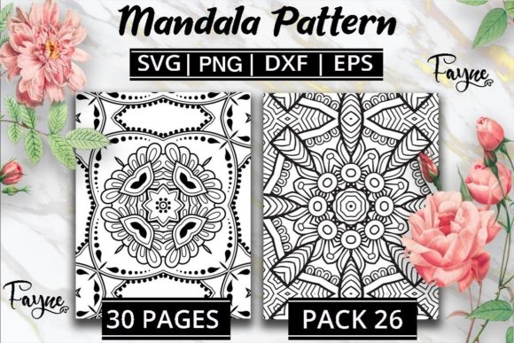 Mandala Pattern Coloring Pages 26: Graphics for Sellers