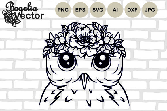 Owl with Floral Crown: Graphics & Crafts Asset Review