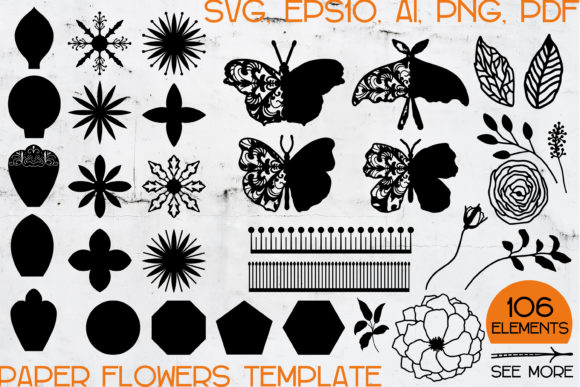 Paper Flower Template SVG DIY Paper: Graphics for Crafts