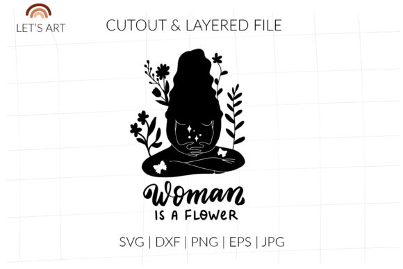 Pregnancy Floral Silhouette Graphics for Crafts