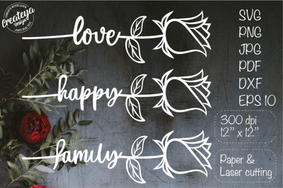 Rose SVG Graphics for Crafts: Wedding, Valentine & Love