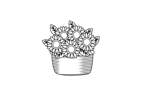 Sunflower Flowers Vector Icons for Graphics and Icons