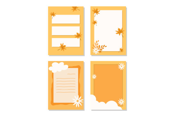 Vector Design of Cute Orange Note Paper: Graphics & Graphic Templates