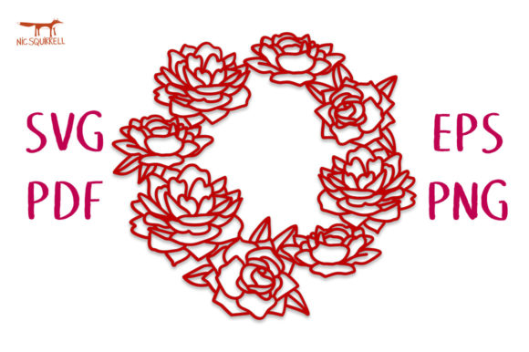 Wreath of Roses SVG Cut File for Graphics and Crafts